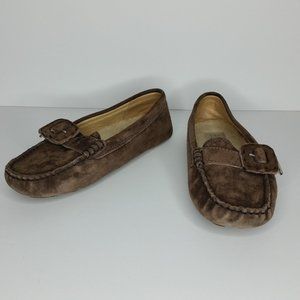 UGG Thelma Brown Suede Moccasin Style Loafers Sz 7